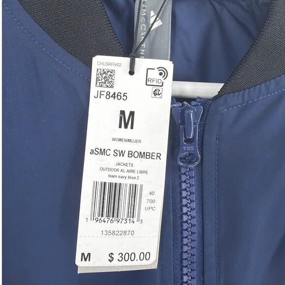 Adidas by Stella McCartney Navy Blue True Nature Woven Bomber Jacket Size M - Picture 4 of 10